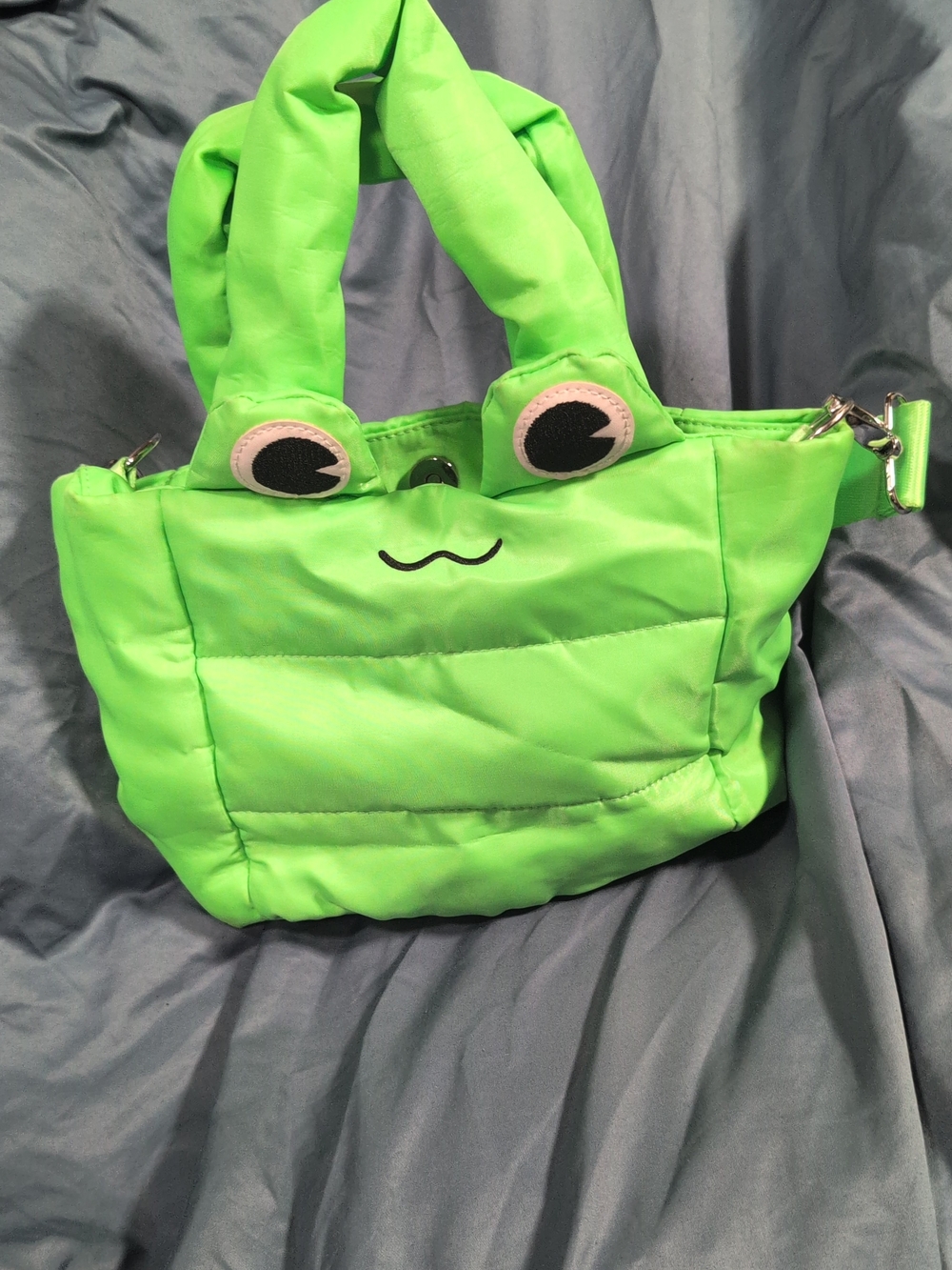 Cute Neon Green Frog Tote Bag - Unbranded